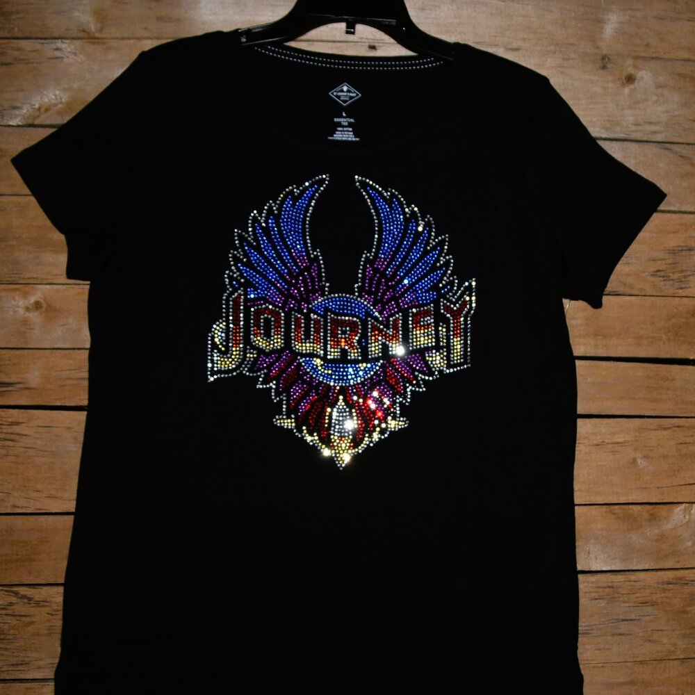 Journey  Rhinestone RN bling short sleeved shirt  XS,S,M,L,XL,XXL, 1X,2X,3…